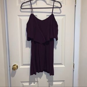 Purple off the shoulder dress